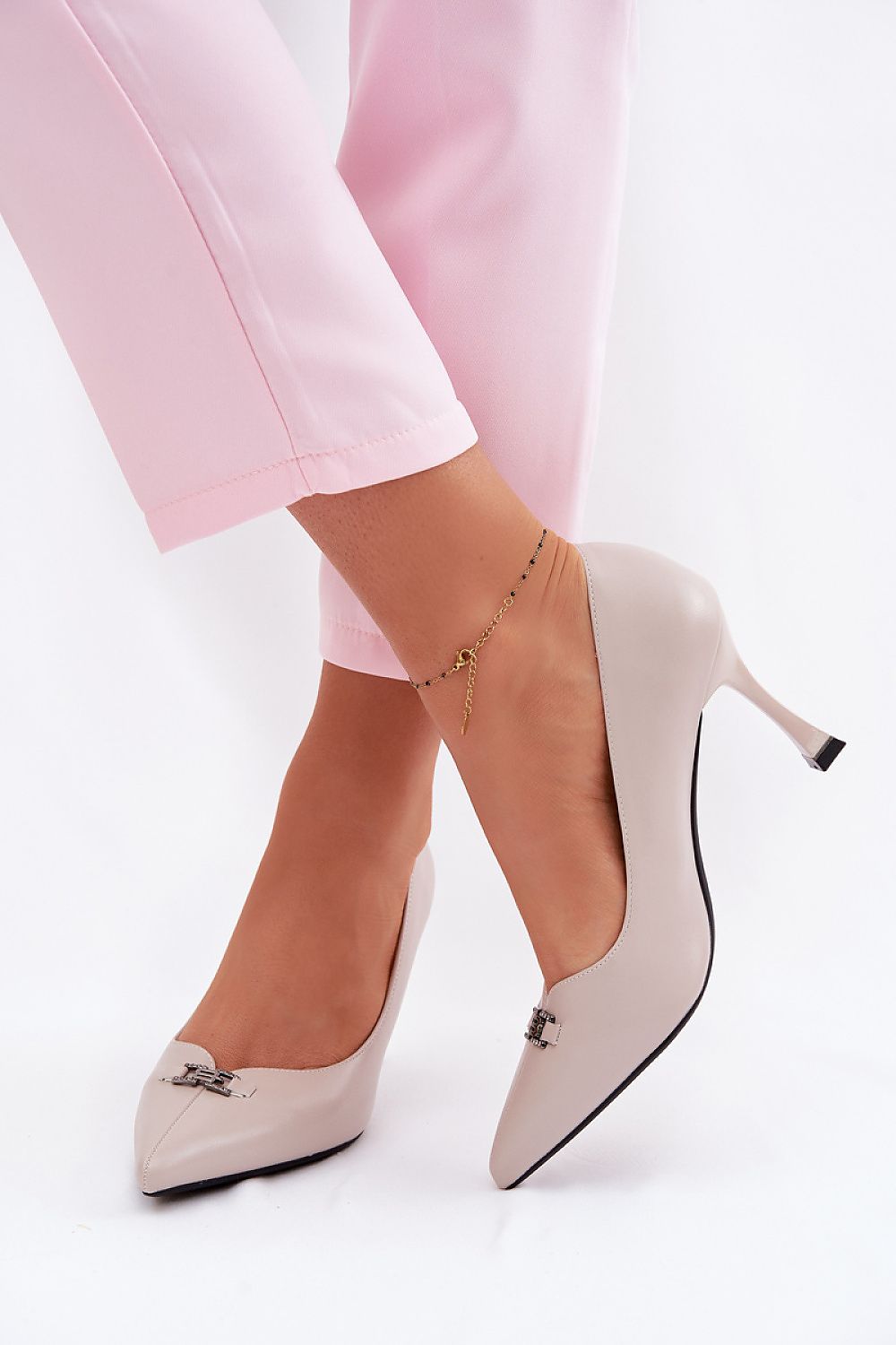Escarpins Femme gris à bout pointu-Escarpins Femme-LeStyleParfait