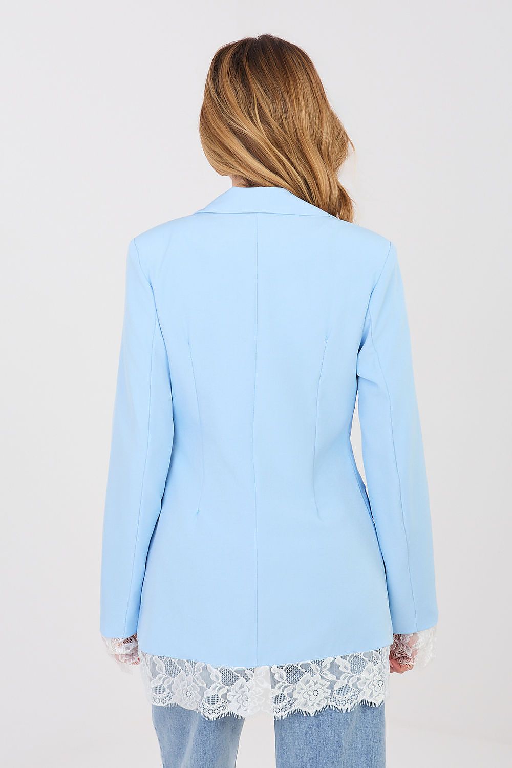 Women's Lace Trim Blazer Structured Office Style-women's jacket-LeStyleParfait