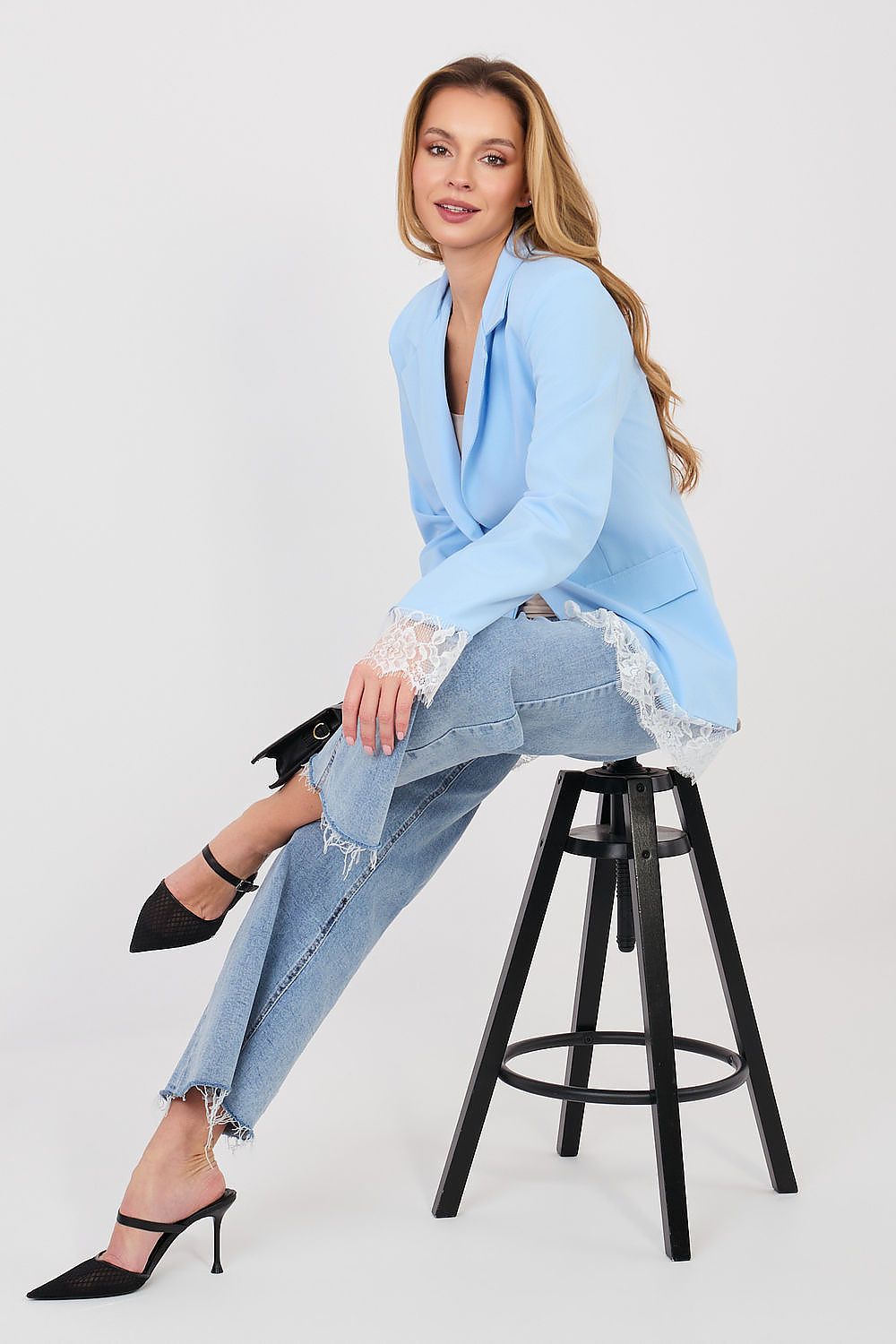 Women's Lace Trim Blazer Structured Office Style-women's jacket-LeStyleParfait
