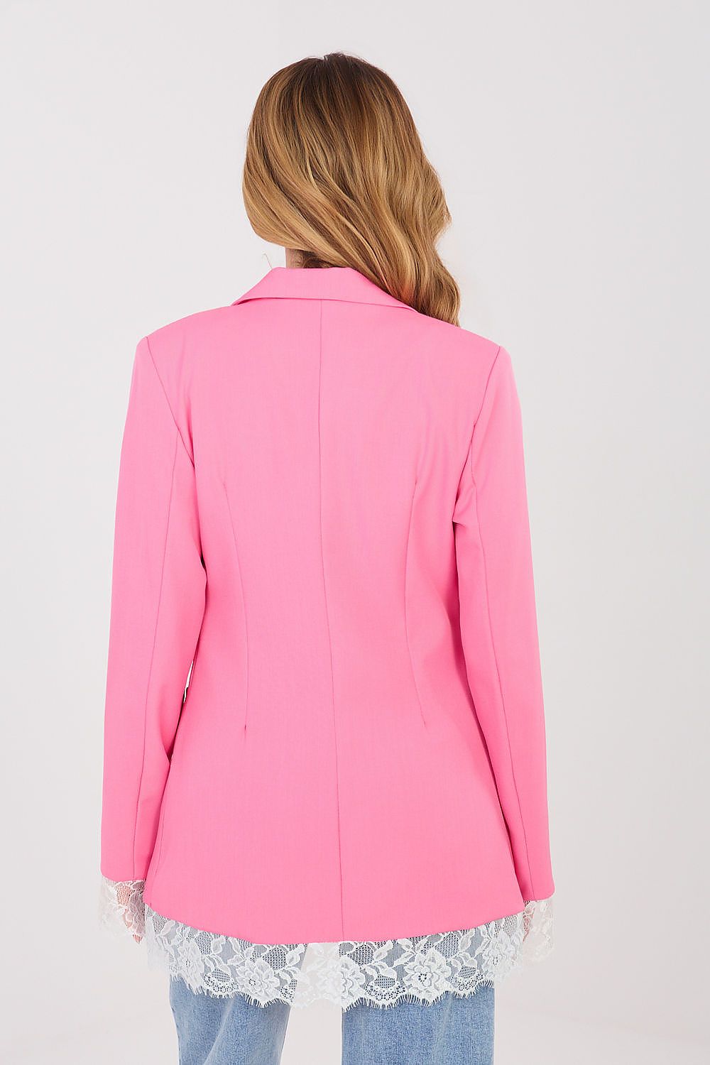Women's Lace Trim Blazer Structured Office Style-women's jacket-LeStyleParfait
