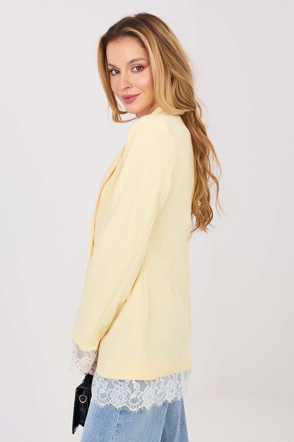 Women's Lace Trim Blazer Structured Office Style-women's jacket-LeStyleParfait