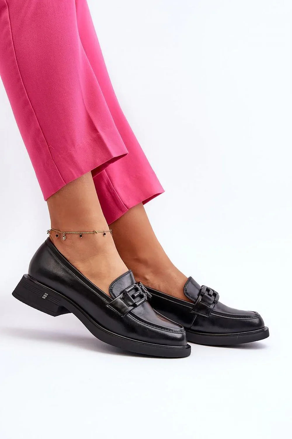 Women’s leather moc toe loafers, black office loafers for women from the Women’s Loafers collection