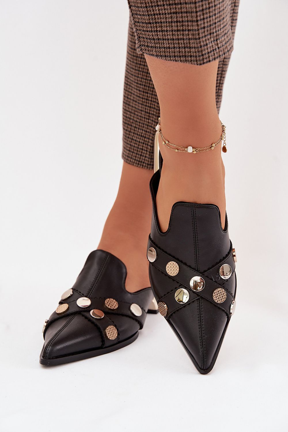 Women’s Leather Mule Heel Sandals-Women's Sandals-LeStyleParfait
