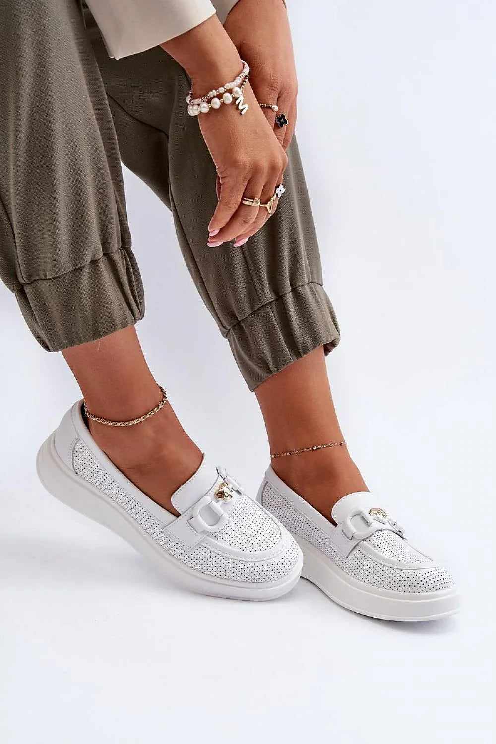 Women’s leather platform moccasin loafers, breathable slip‑on women’s platform moccasins from Platform Shoes