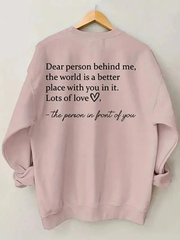 Women's Letter Print Crewneck Sweatshirt-Women Sweatshirt-LeStyleParfait