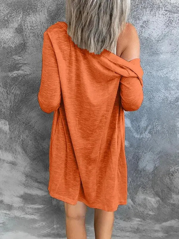 Women’s Longline Button Cardigan Sweater – Minimalist All-Season