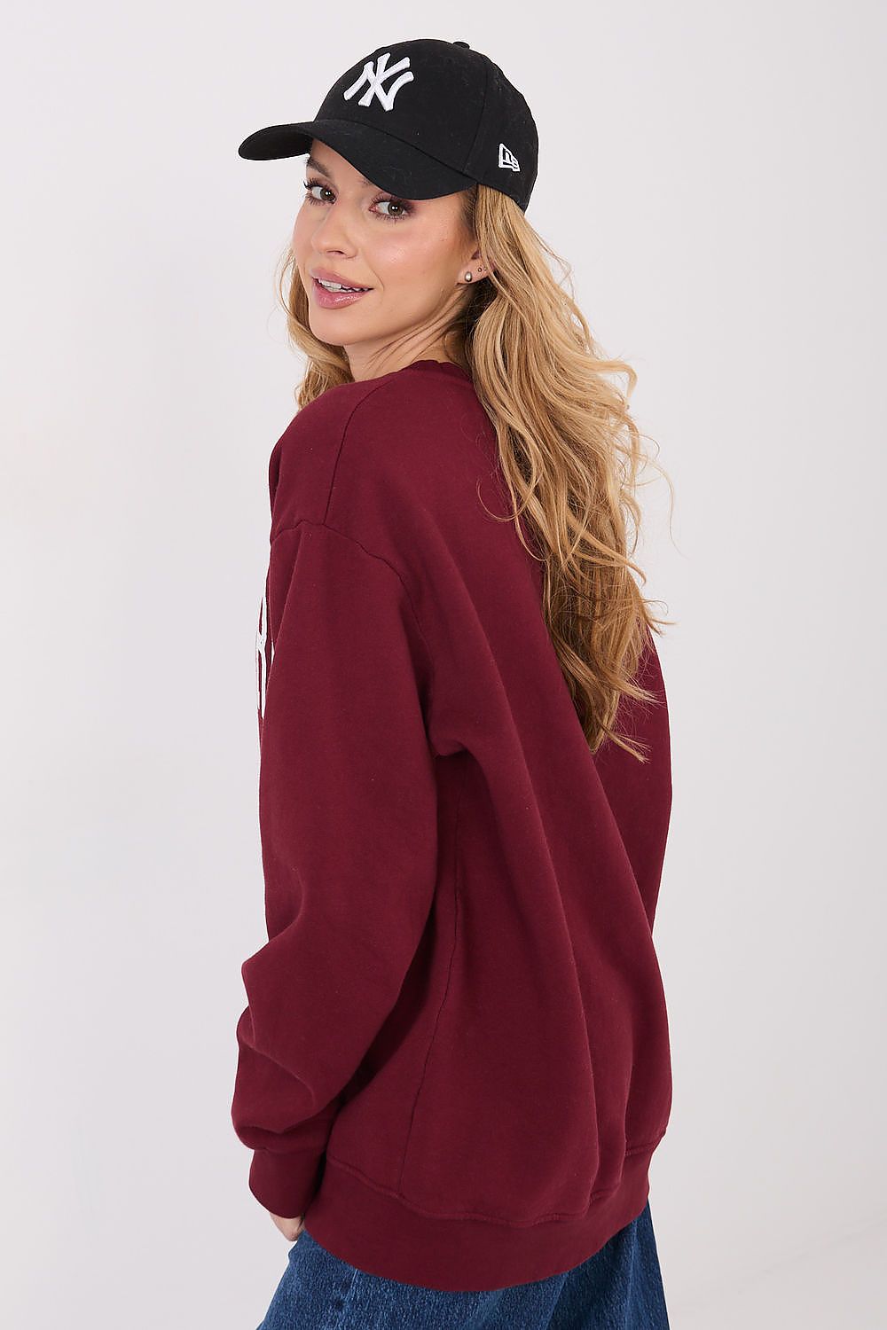 Women's Loose Printed Longline Sweatshirt — Grey-Women Sweatshirt-LeStyleParfait