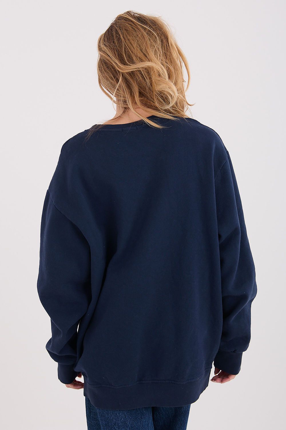 Women's Loose Printed Longline Sweatshirt — Grey-Women Sweatshirt-LeStyleParfait