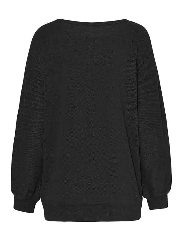 Women's Loose Round Neck Sweatshirt-Women Sweatshirt-LeStyleParfait