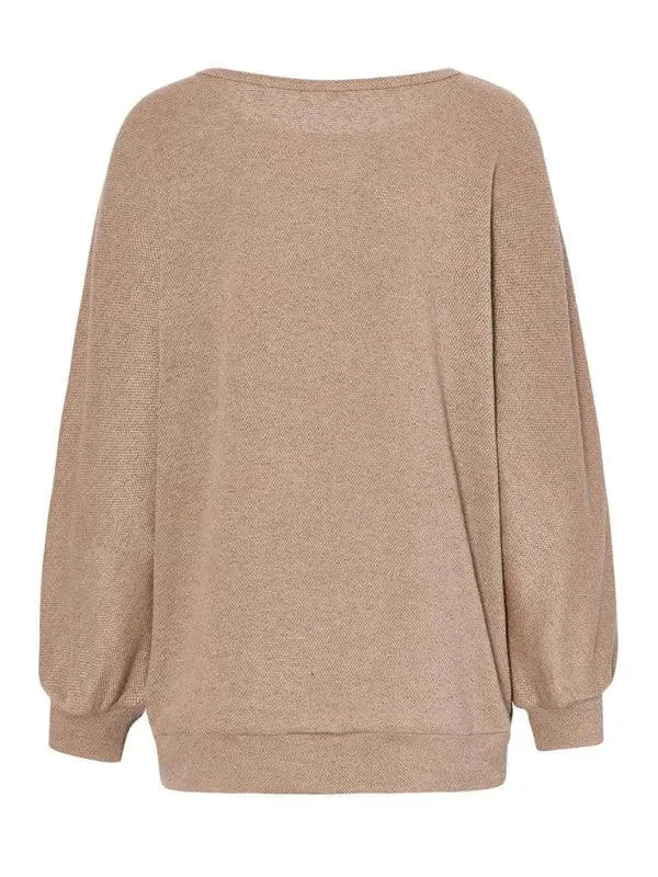 Women's Loose Round Neck Sweatshirt-Women Sweatshirt-LeStyleParfait