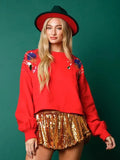 Women's Loose Sequined Casual Sweatshirt-Women Sweatshirt-LeStyleParfait