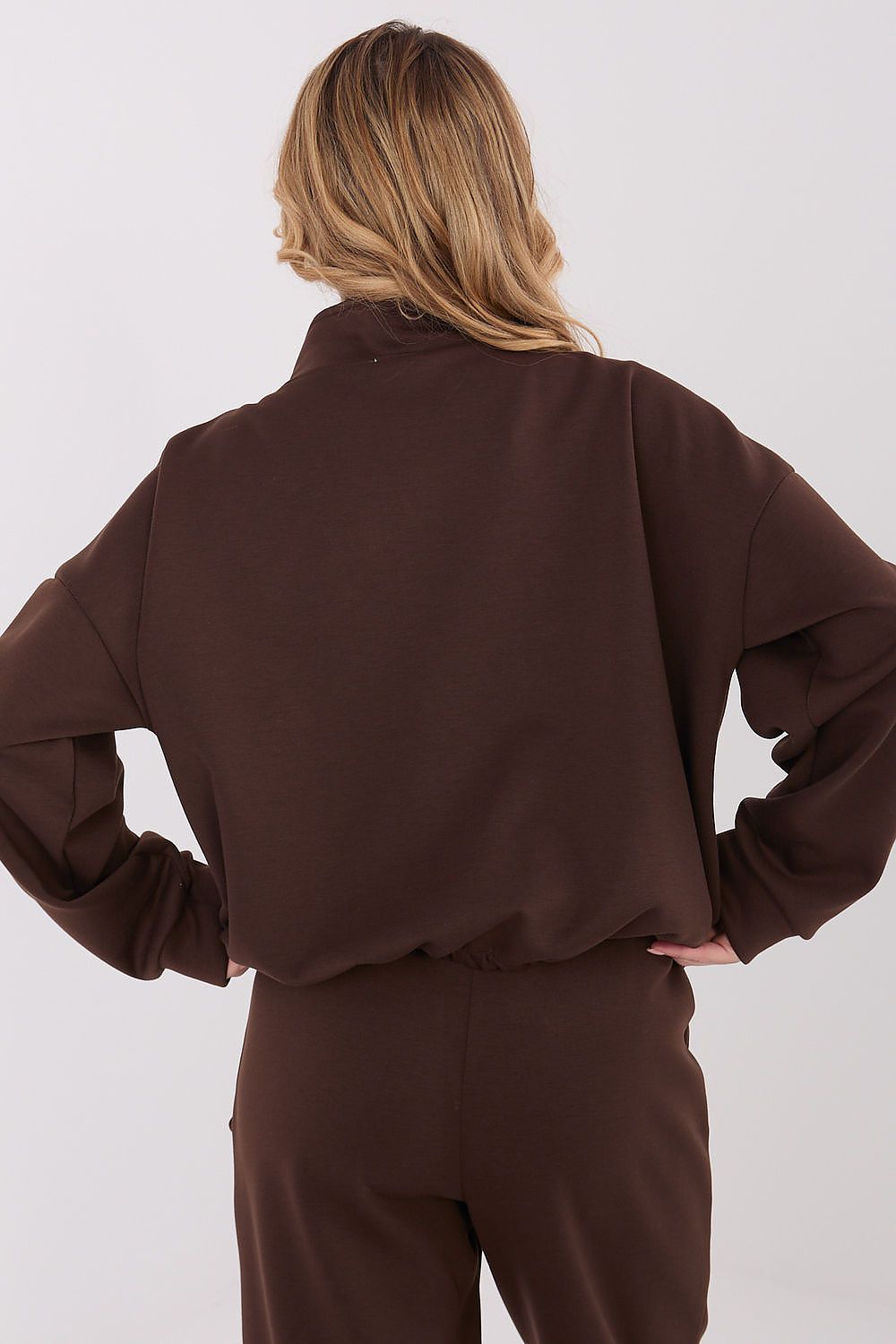 Women's Loose Zip-Up Sweatshirt — Black-Women Sweatshirt-LeStyleParfait