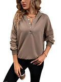 Women's New Solid Color Knitted Long Hooded Sweatshirt-LeStyleParfait