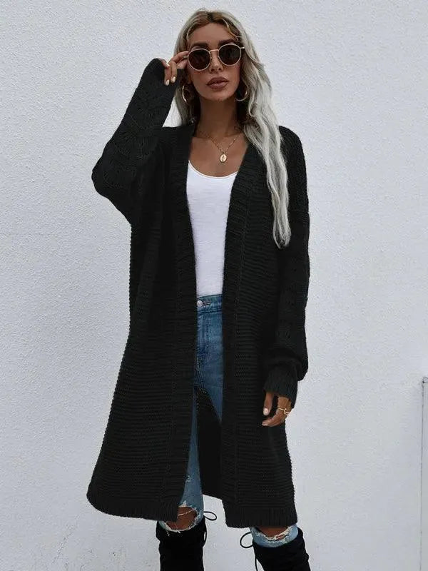 Women’s Open Knit Longline Cardigan Sweater – Lightweight