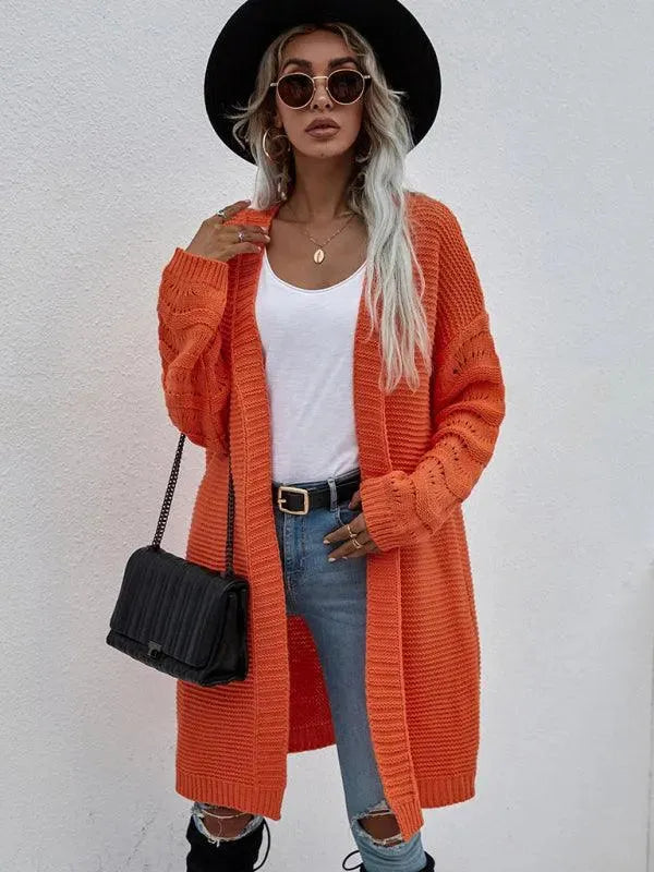 Women’s Open Knit Longline Cardigan Sweater – Lightweight