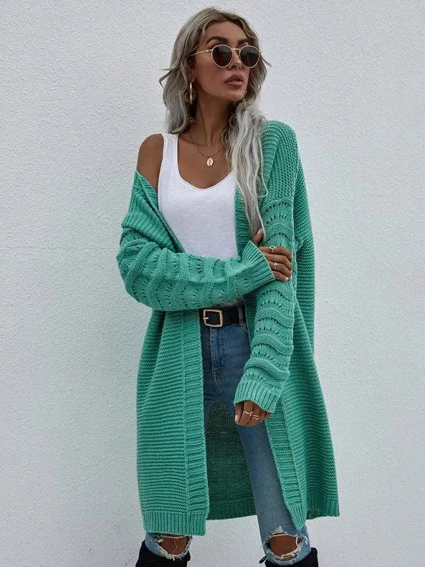 Women’s Open Knit Longline Cardigan Sweater – Lightweight