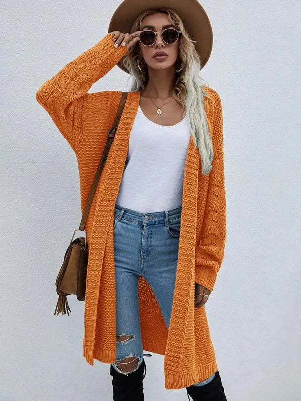 Women’s Open Knit Longline Cardigan Sweater – Lightweight