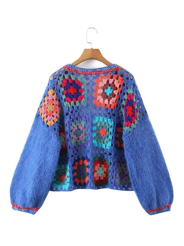 Women’s Oversized Crew Neck Cardigan Sweater – Relaxed Fit