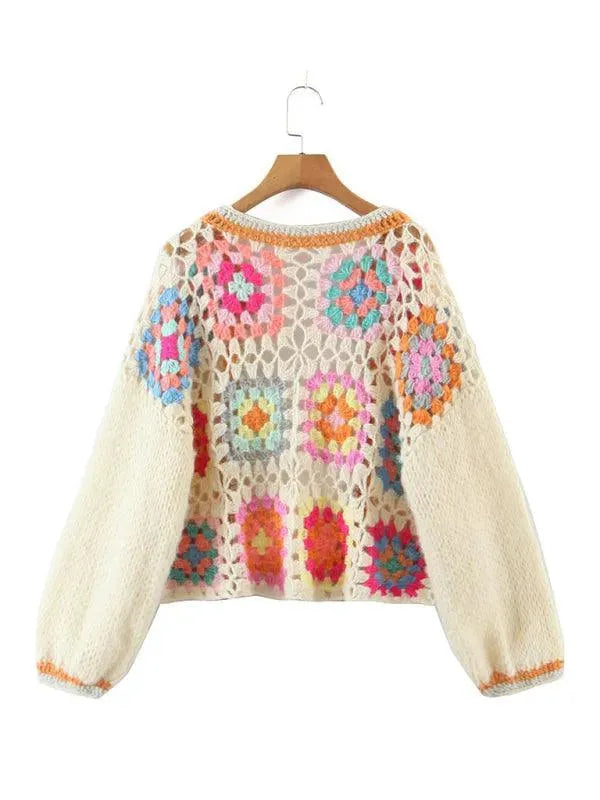 Women’s Oversized Crew Neck Cardigan Sweater – Relaxed Fit