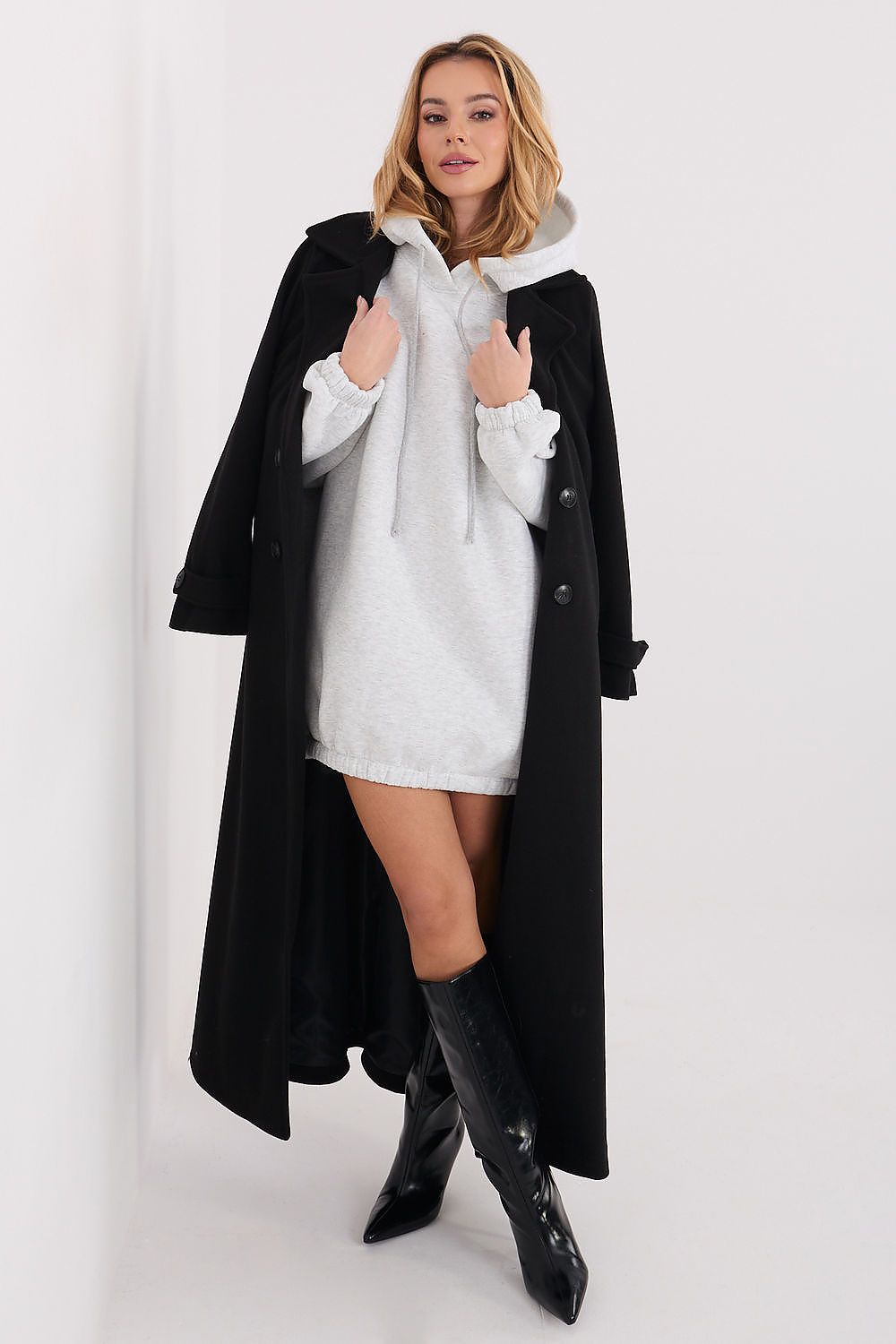 Women's Oversized Sweatshirt Dress — Grey-LeStyleParfait