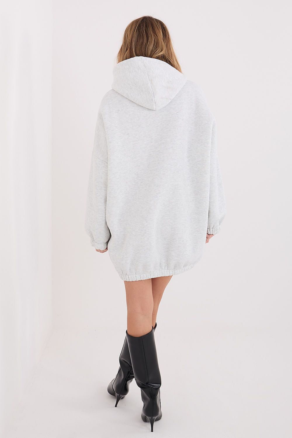 Women's Oversized Sweatshirt Dress — Grey-LeStyleParfait