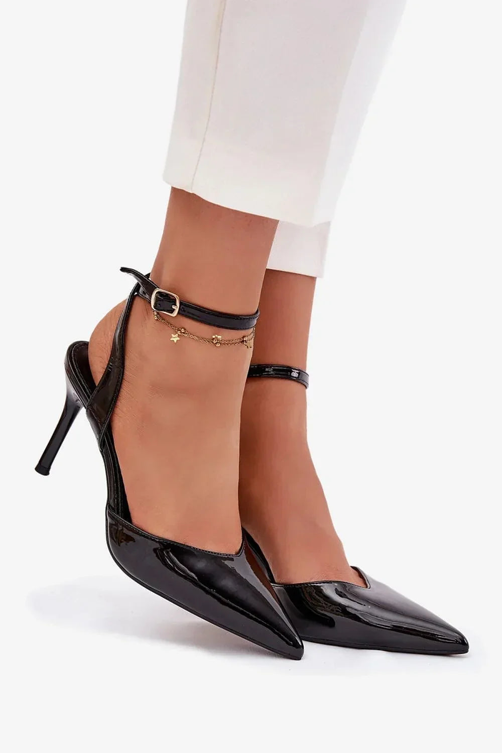 Escarpins Femme en cuir verni à bride arrière et talon aiguille-Escarpins Femme-LeStyleParfait