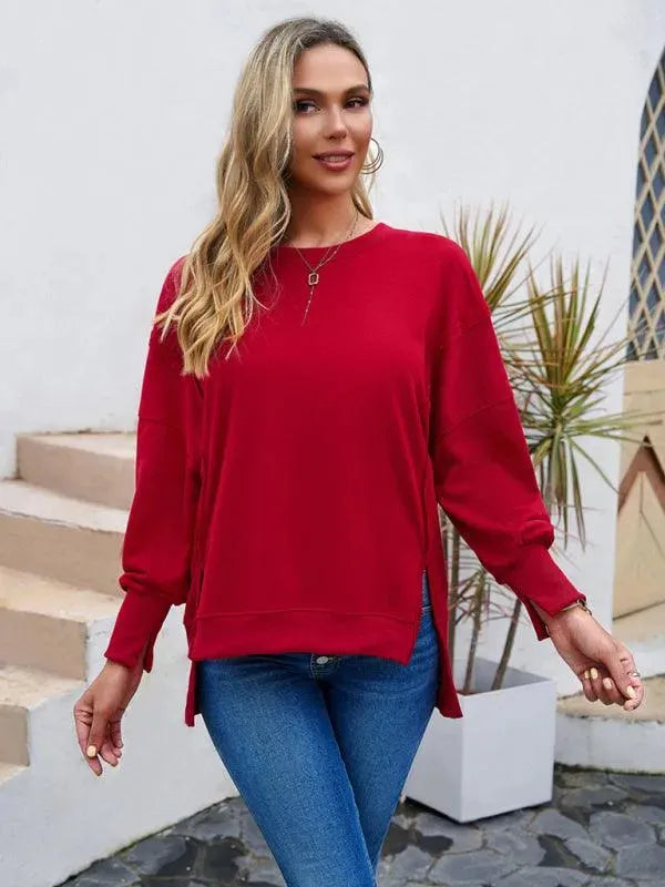 Women's Plain Casual Sweatshirt-Women Sweatshirt-LeStyleParfait