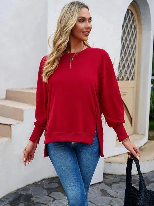 Women's Plain Casual Sweatshirt-Women Sweatshirt-LeStyleParfait