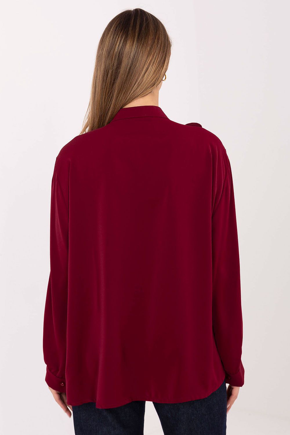 Women's Pleated Jabot Shirt — Beige-LeStyleParfait