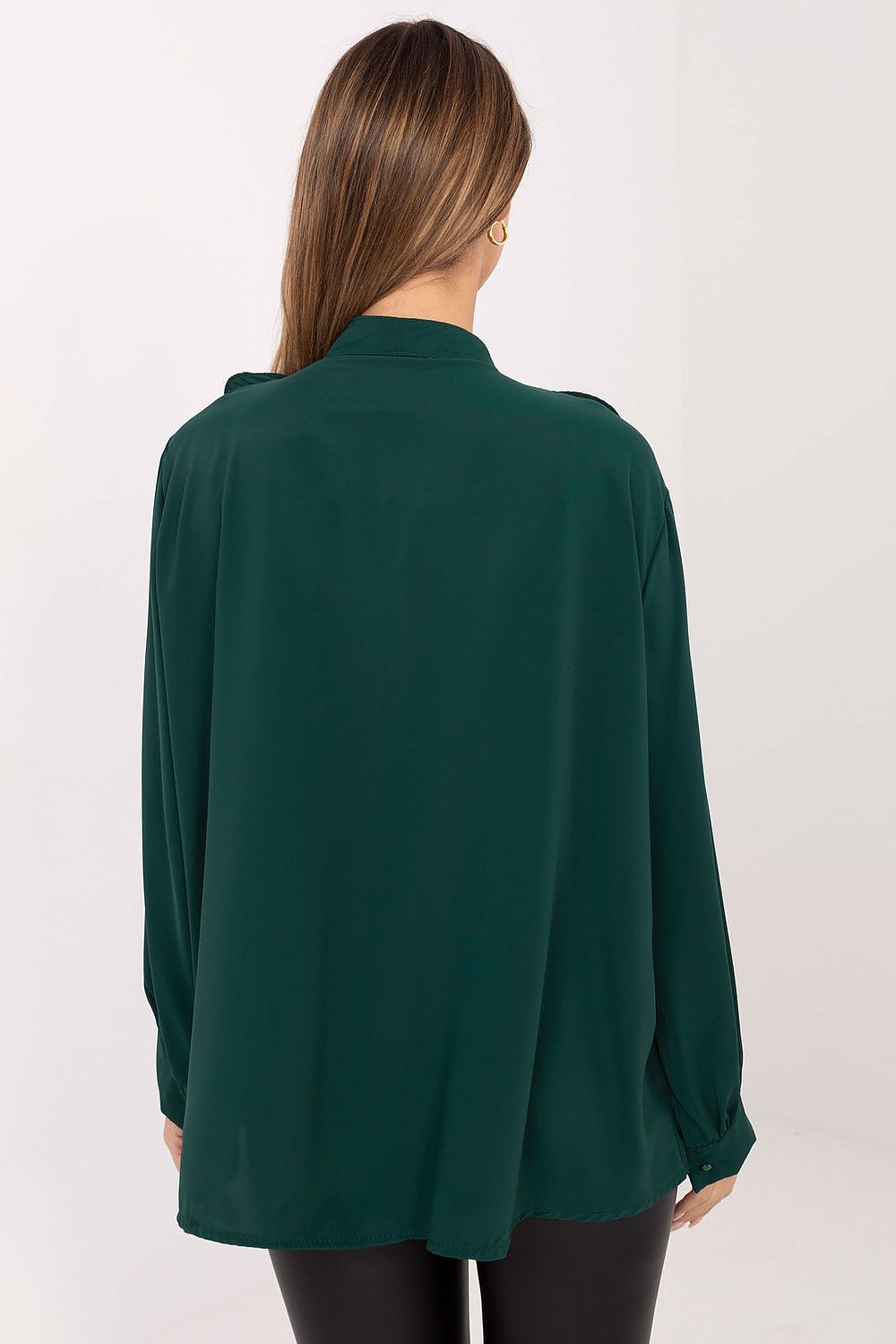 Women's Pleated Jabot Shirt — Beige-LeStyleParfait