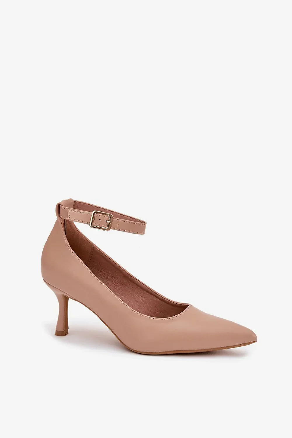 Women's Pointed Toe Ankle Strap Kitten Heel Pumps-Pumps Shoes-LeStyleParfait