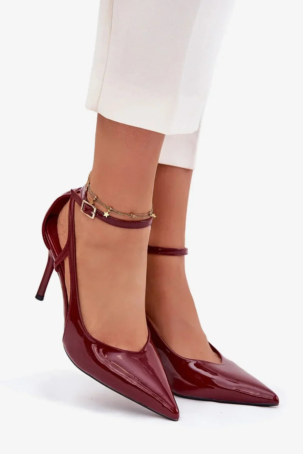 Women's Pointed Toe Ankle Strap Stiletto Pumps-Pumps Shoes-LeStyleParfait