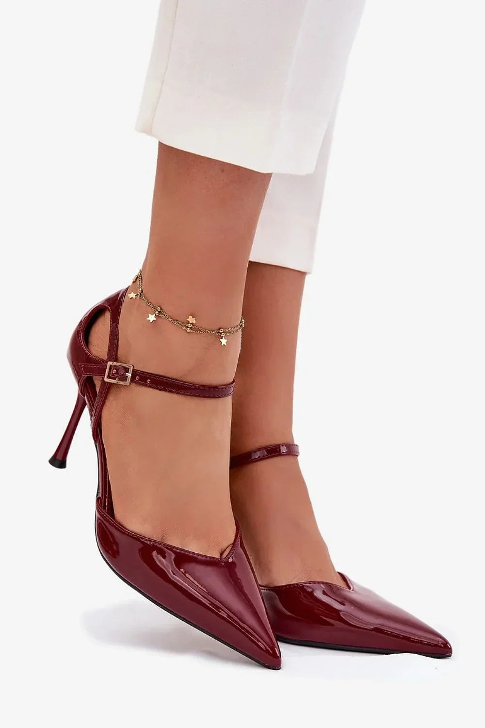 Women's Pointed Toe Ankle Strap Stiletto Pumps-Pumps Shoes-LeStyleParfait