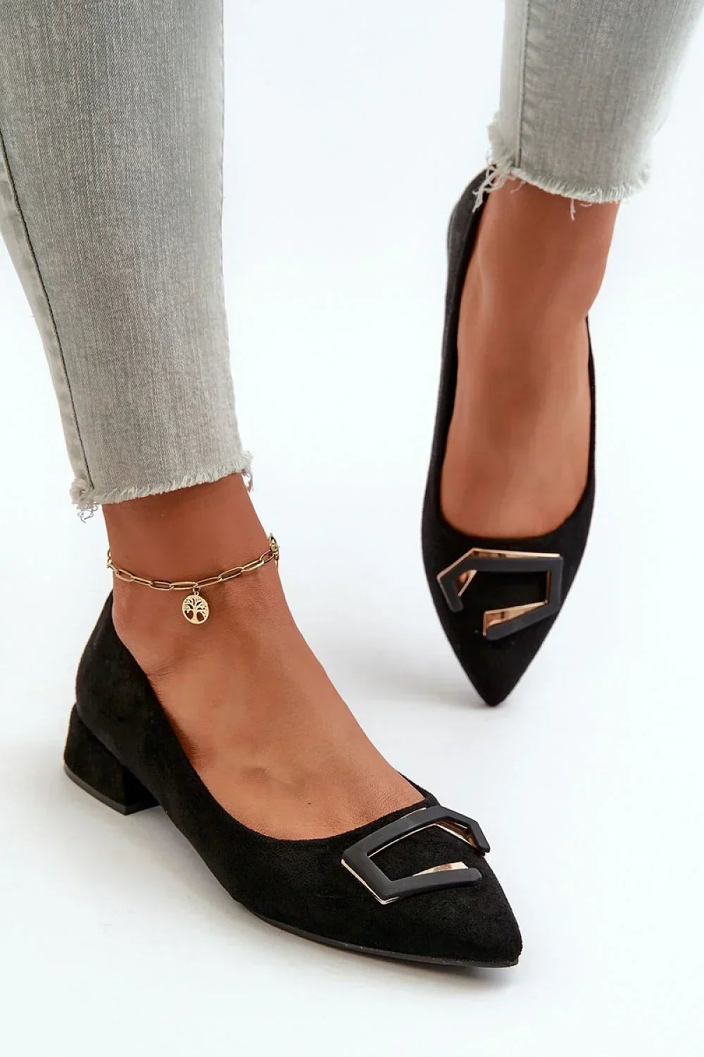 Women's Pointed Toe Low Block Heel Pumps-Pumps Shoes-LeStyleParfait