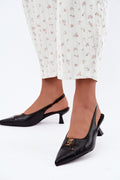 Women's Pointed Toe Slingback Block Heel Pumps-Pumps Shoes-LeStyleParfait