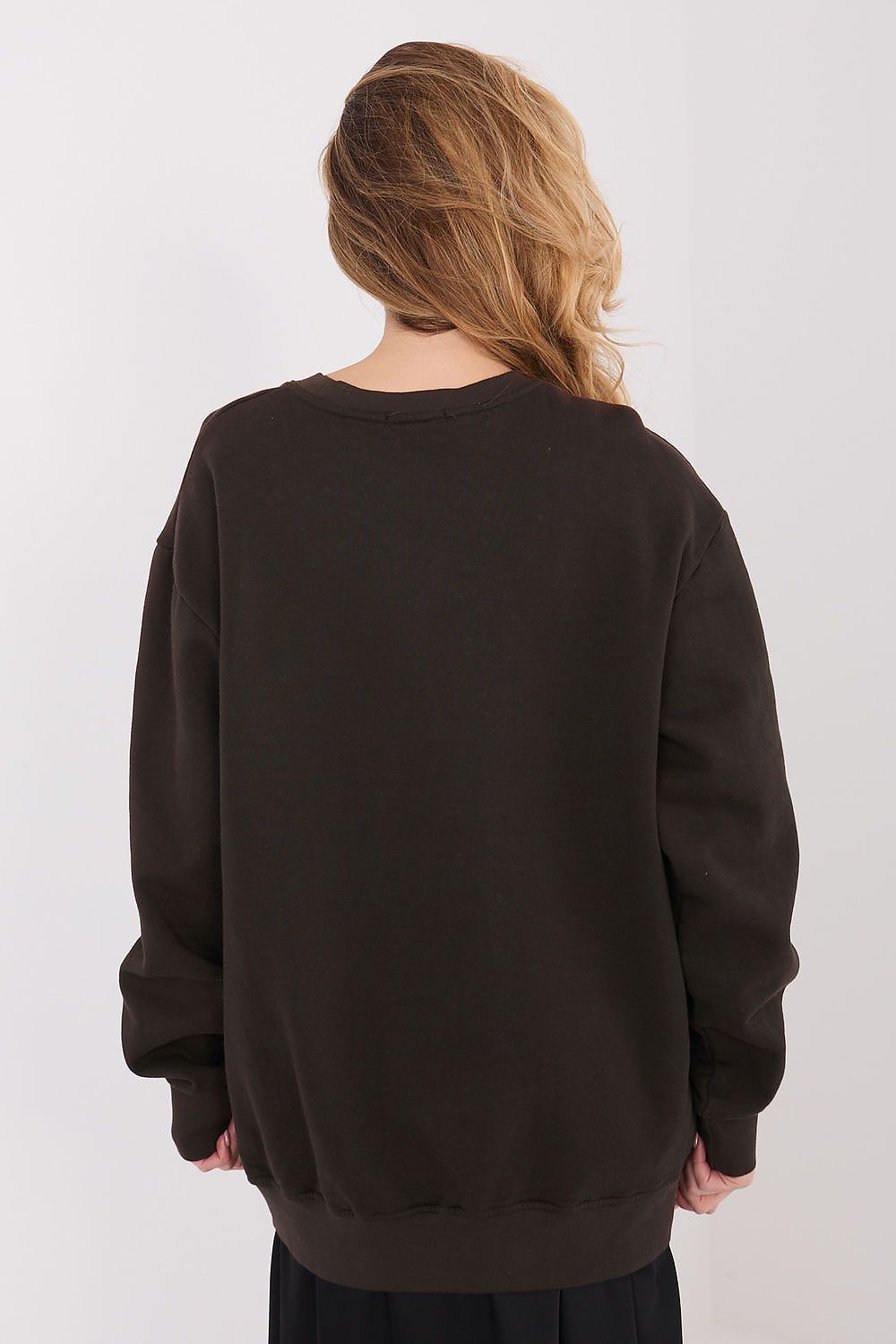 Women's Relaxed Plain Longline Sweatshirt — Black-Women Sweatshirt-LeStyleParfait
