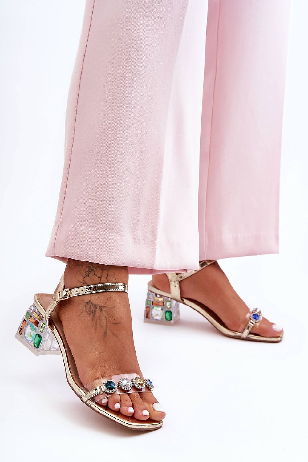 Women’s Rhinestone Party Heel Sandals-Women's Sandals-LeStyleParfait