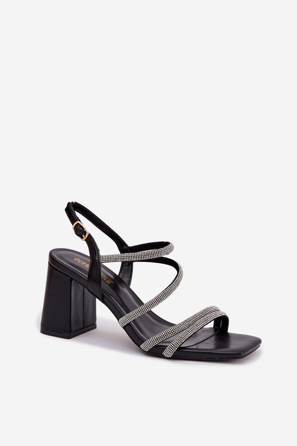 Women’s Rhinestone Wedding Block Sandals-Women's Sandals-LeStyleParfait
