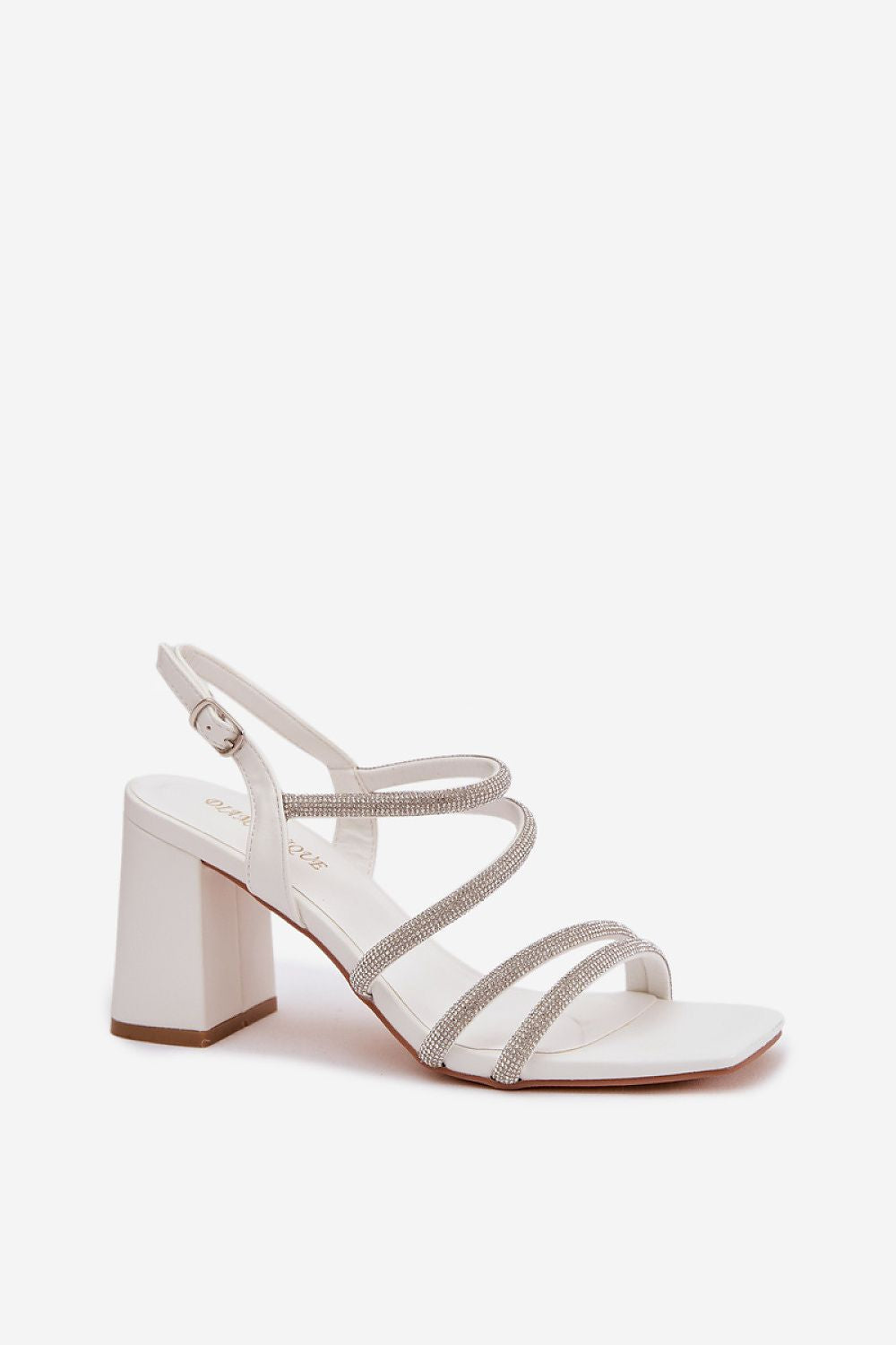 Women’s Rhinestone Wedding Block Sandals-Women's Sandals-LeStyleParfait