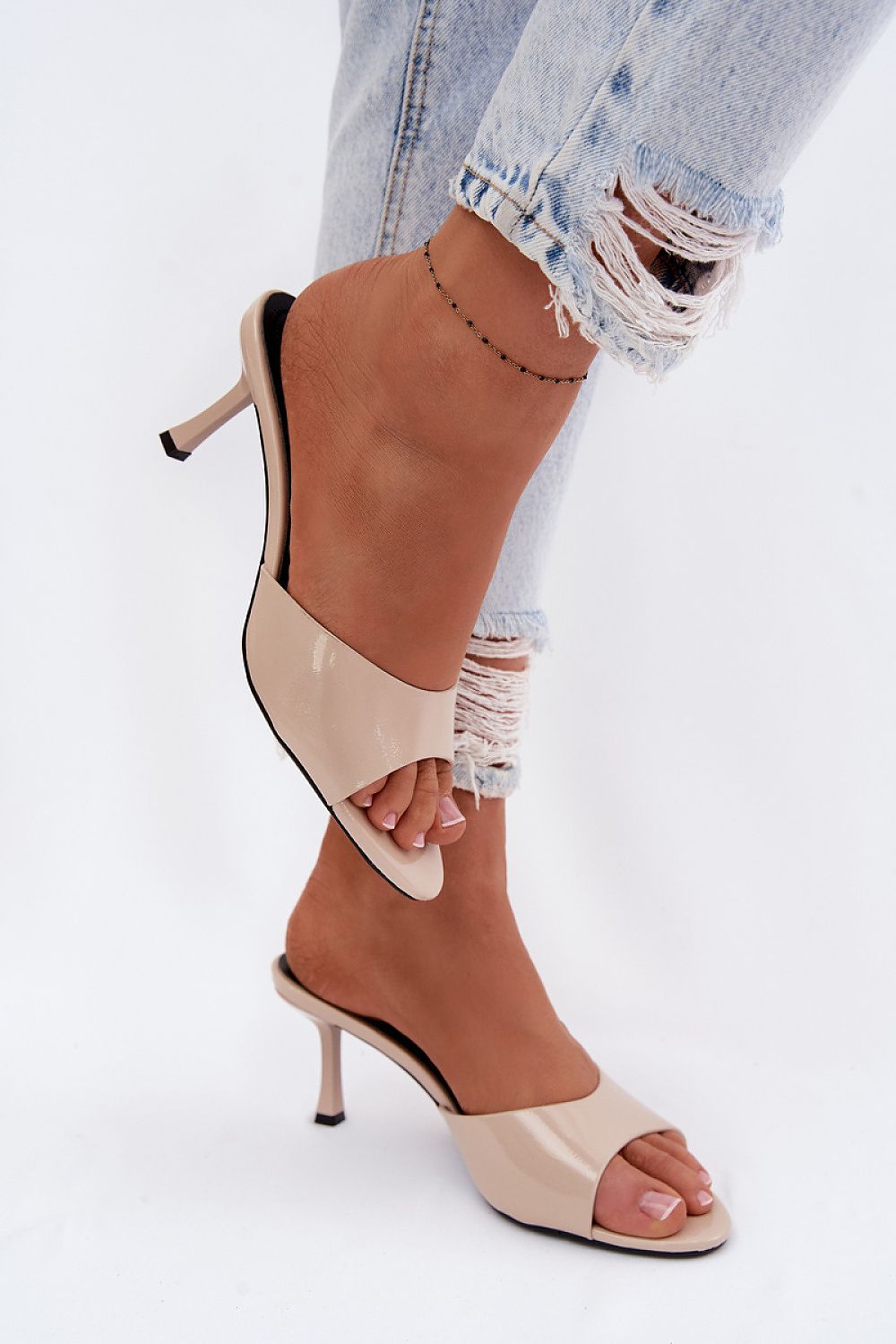 Women’s Slim Heel Slip-On Sandals-Women's Sandals-LeStyleParfait