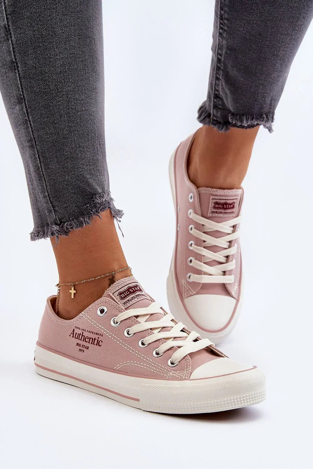 Women's Sneakers - Low-Top Sneakers - Lace-Up Spring-Summer Shoes