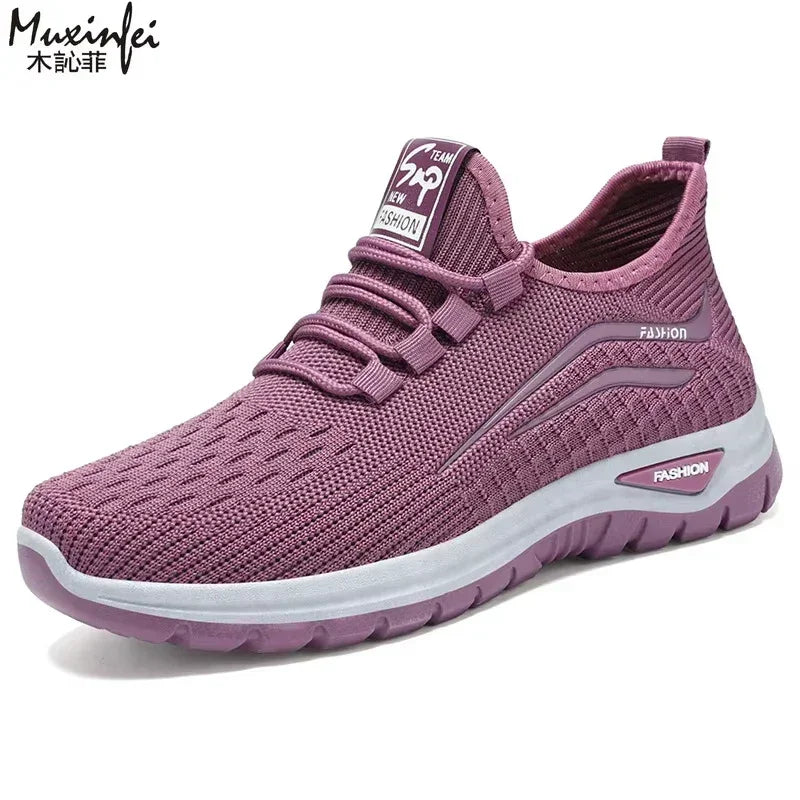 Women's Sneakers - Low-Top Sneakers - Lace-Up Spring-Summer Sneakers