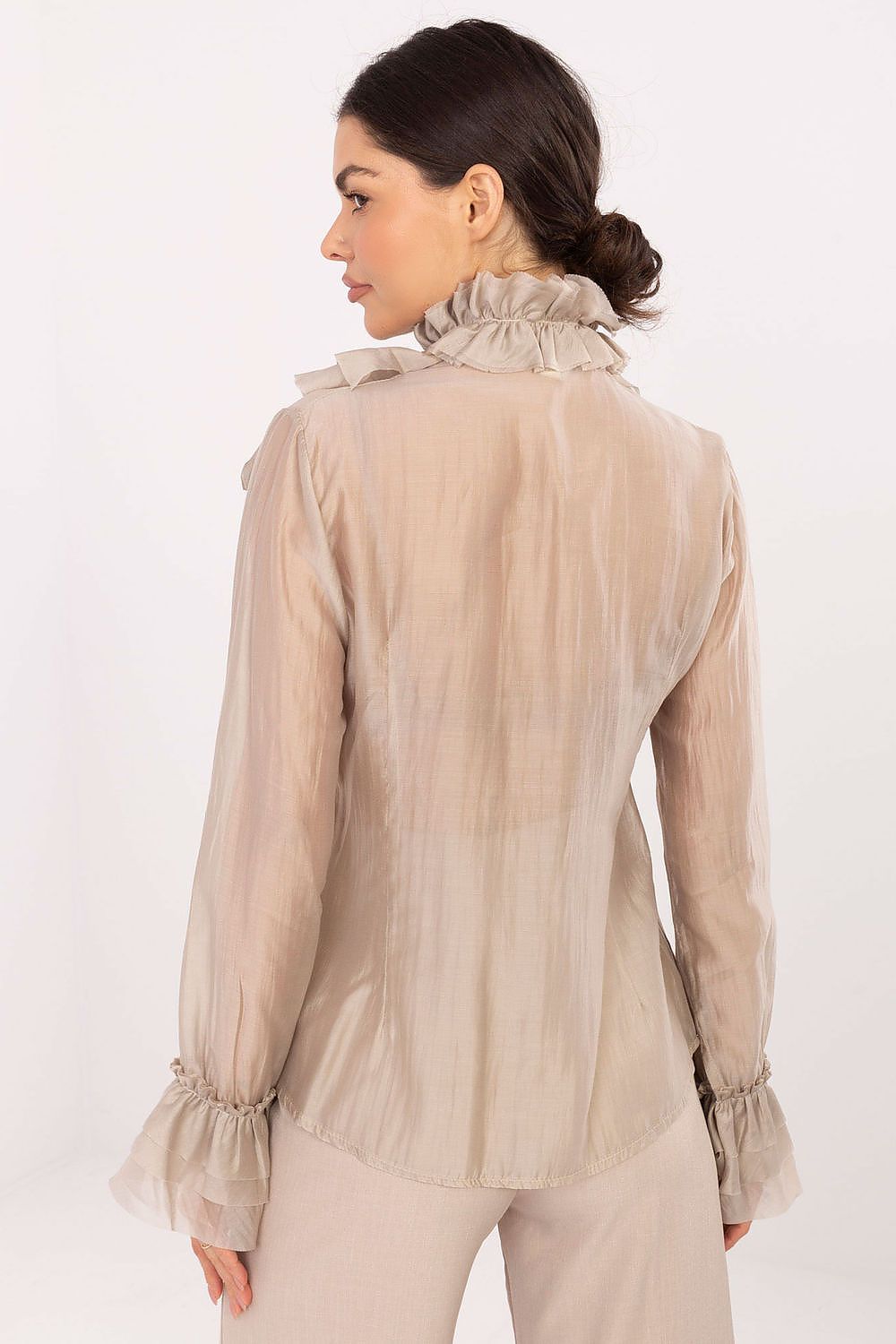 Women's Stand Collar Elegant Shirt — Black-LeStyleParfait