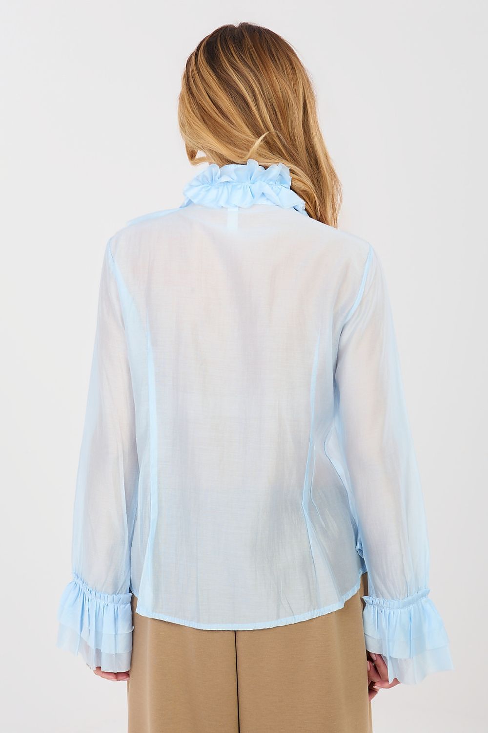 Women's Stand Collar Elegant Shirt — Black-LeStyleParfait