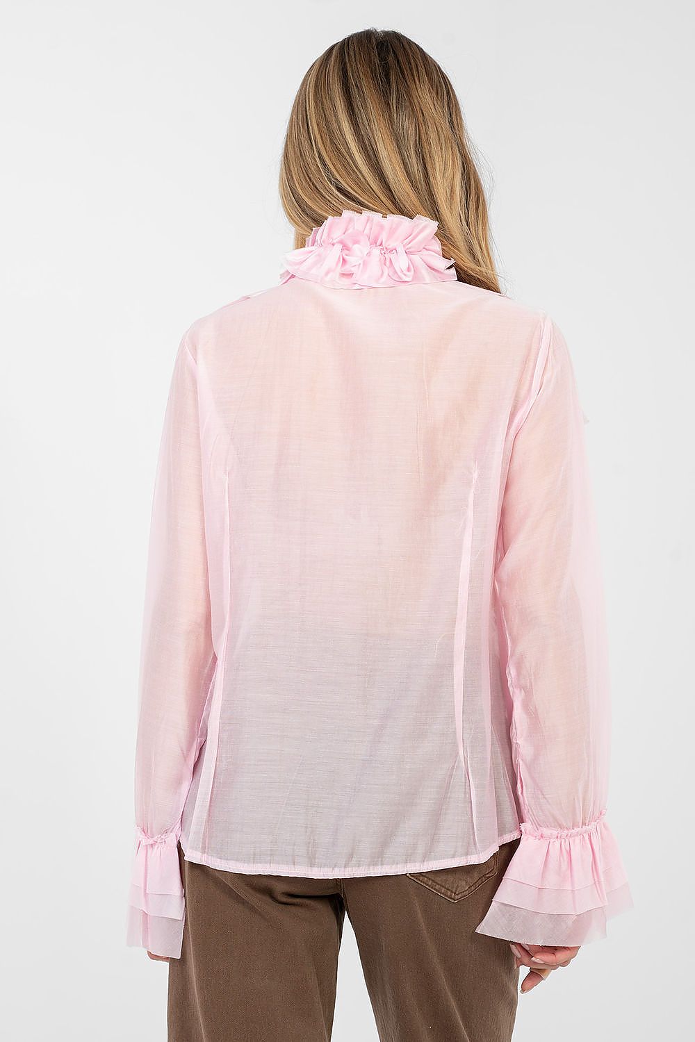 Women's Stand Collar Elegant Shirt — Black-LeStyleParfait