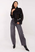 Women's Stand Collar Elegant Shirt — Black-LeStyleParfait