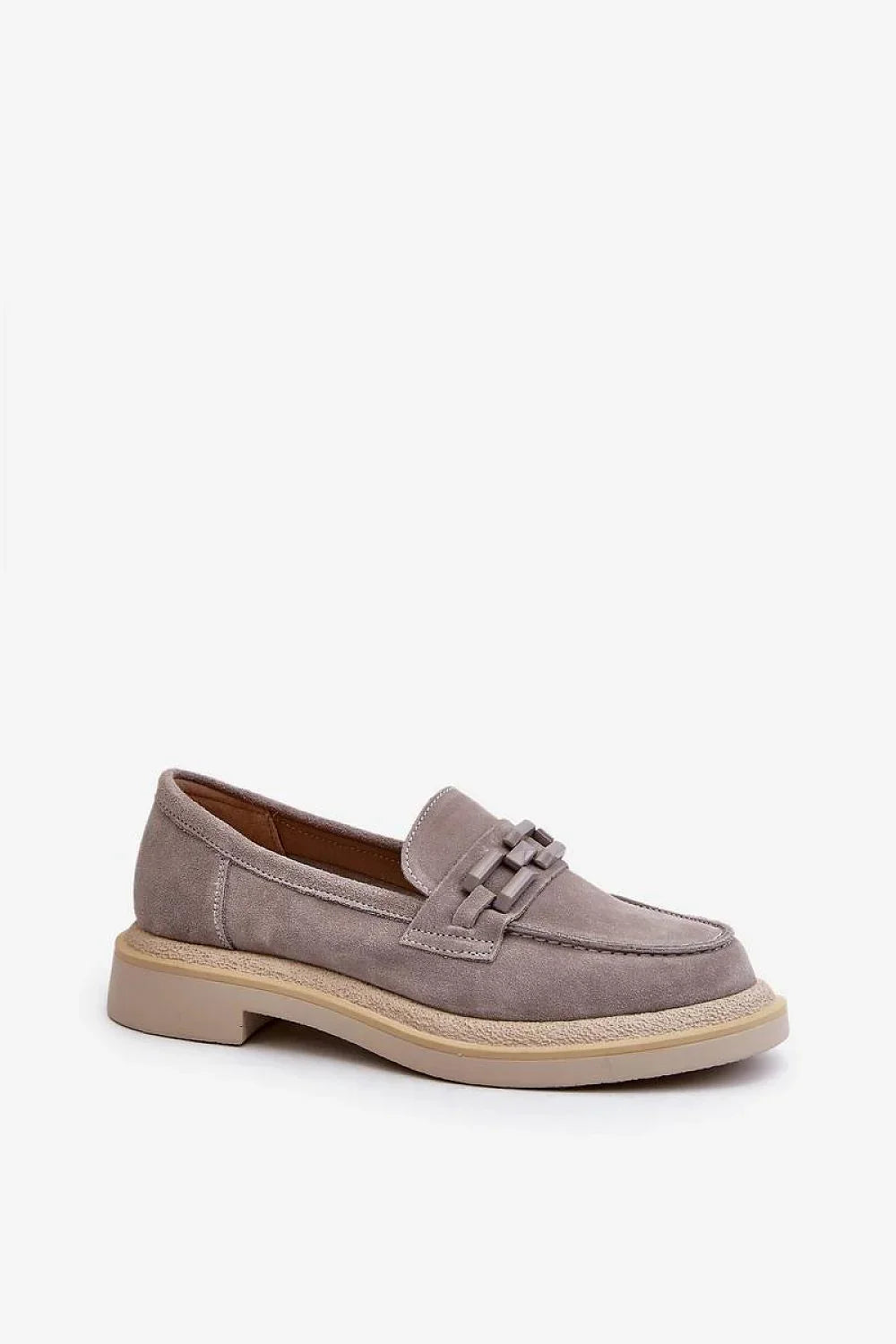 Women’s suede apron toe moccasin loafers, comfortable casual women’s suede loafers for work in spring and autumn