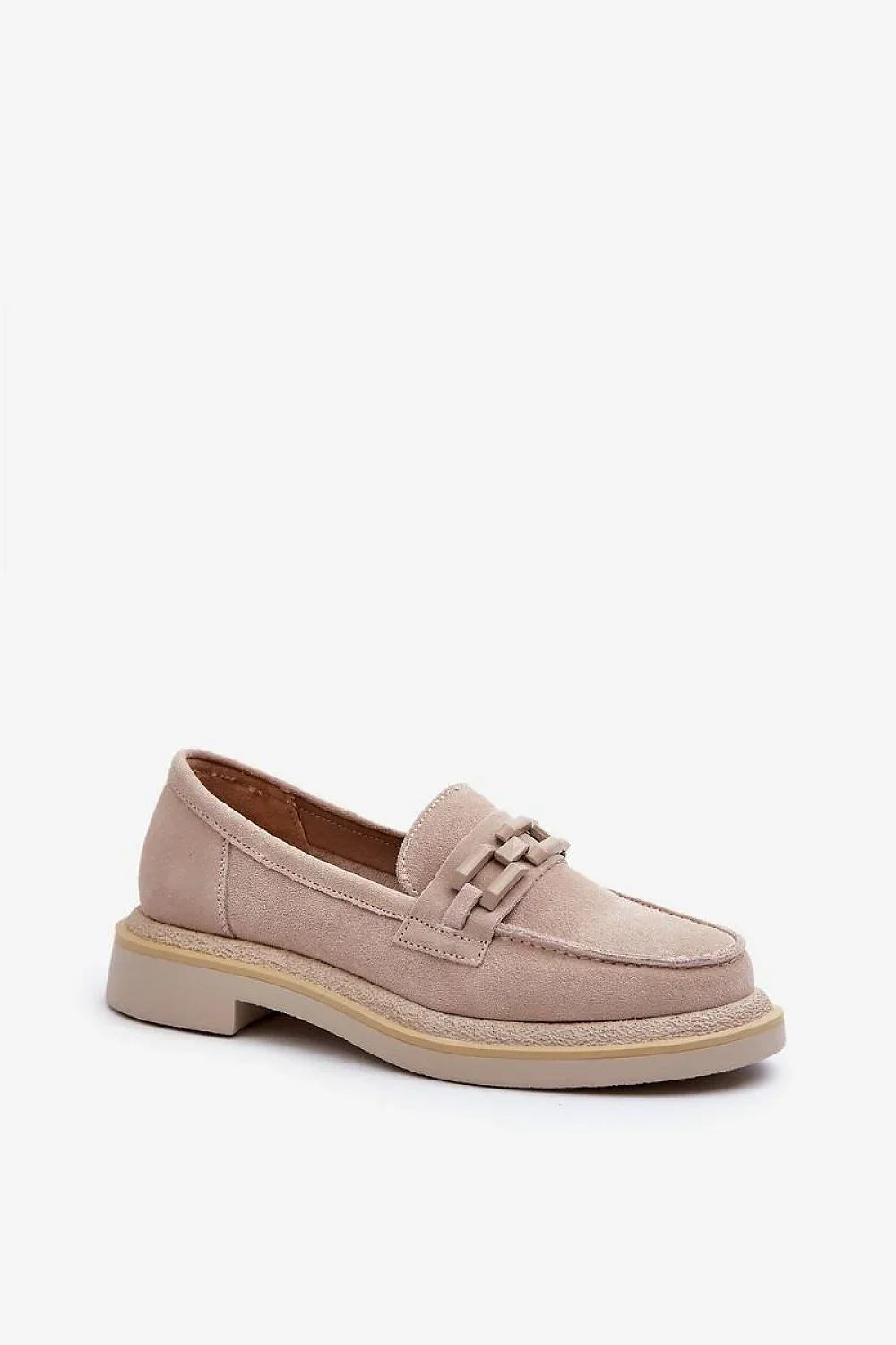 Women’s suede apron toe moccasin loafers, comfortable casual women’s suede loafers for work in spring and autumn