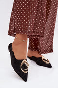 Women’s Suede Mule Flat Sandals-Women's Sandals-LeStyleParfait