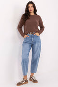 Women's Tapered Jeans - Blue High Waist Ankle Denim-Straight Leg Jeans-LeStyleParfait